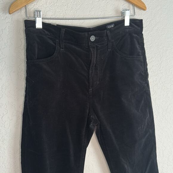 C&H Citizens of Humanity Drew Crop Flare Pants Black Velvet Size 29 Preppy - Picture 4 of 9